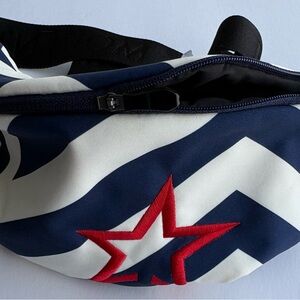 Perfect Moment Chevron Crossbody Bag with Red Star Accent